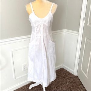 Theory White Linen Dress with Pockets FREE SHIPPING